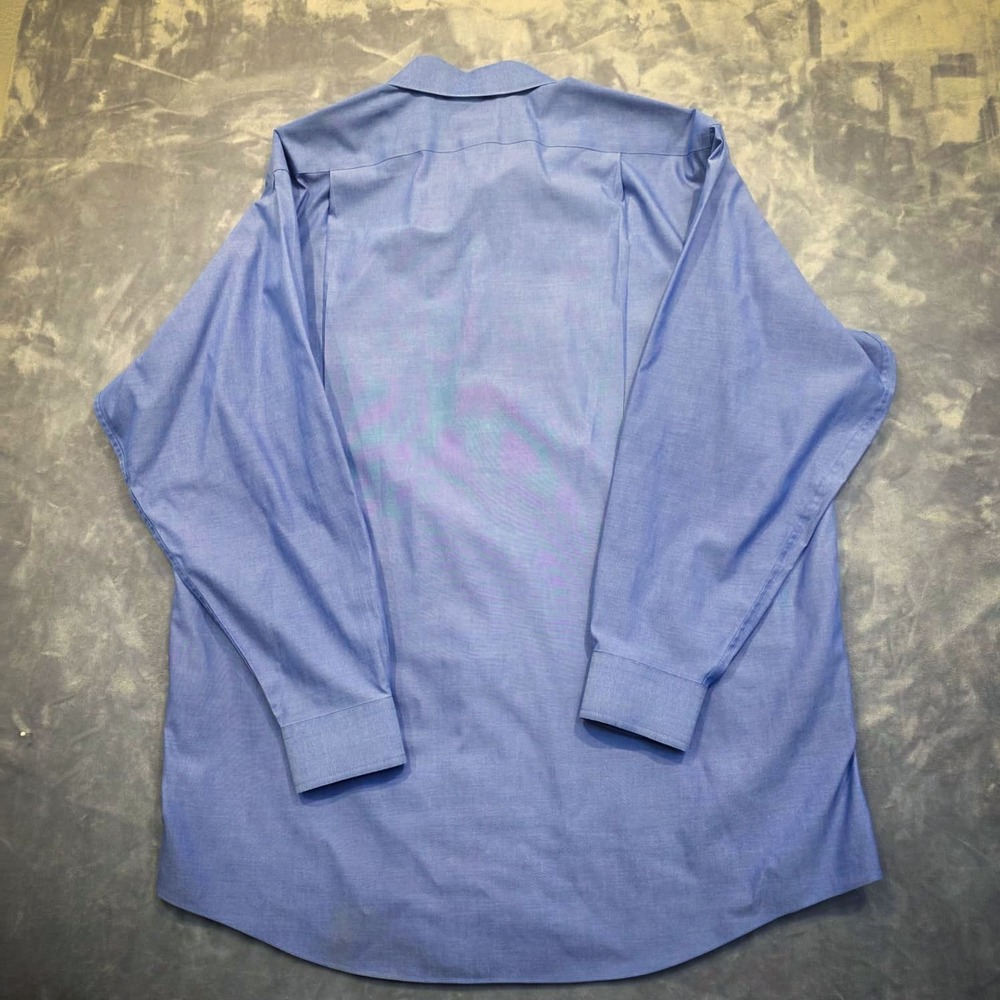Brooks Brothers 346 Men's Dress Shirt Size 17.5 Blue Long Sleeve - Picture 4 of 9